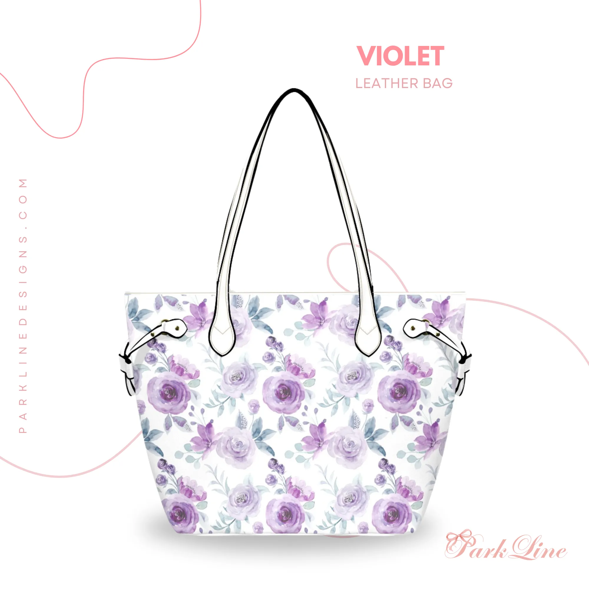 Watercolor Blooms Leather Bag | Pastel Floral Watercolor Pattern | Perfect Gift for Her | Elegant & Durable Fashion Tote