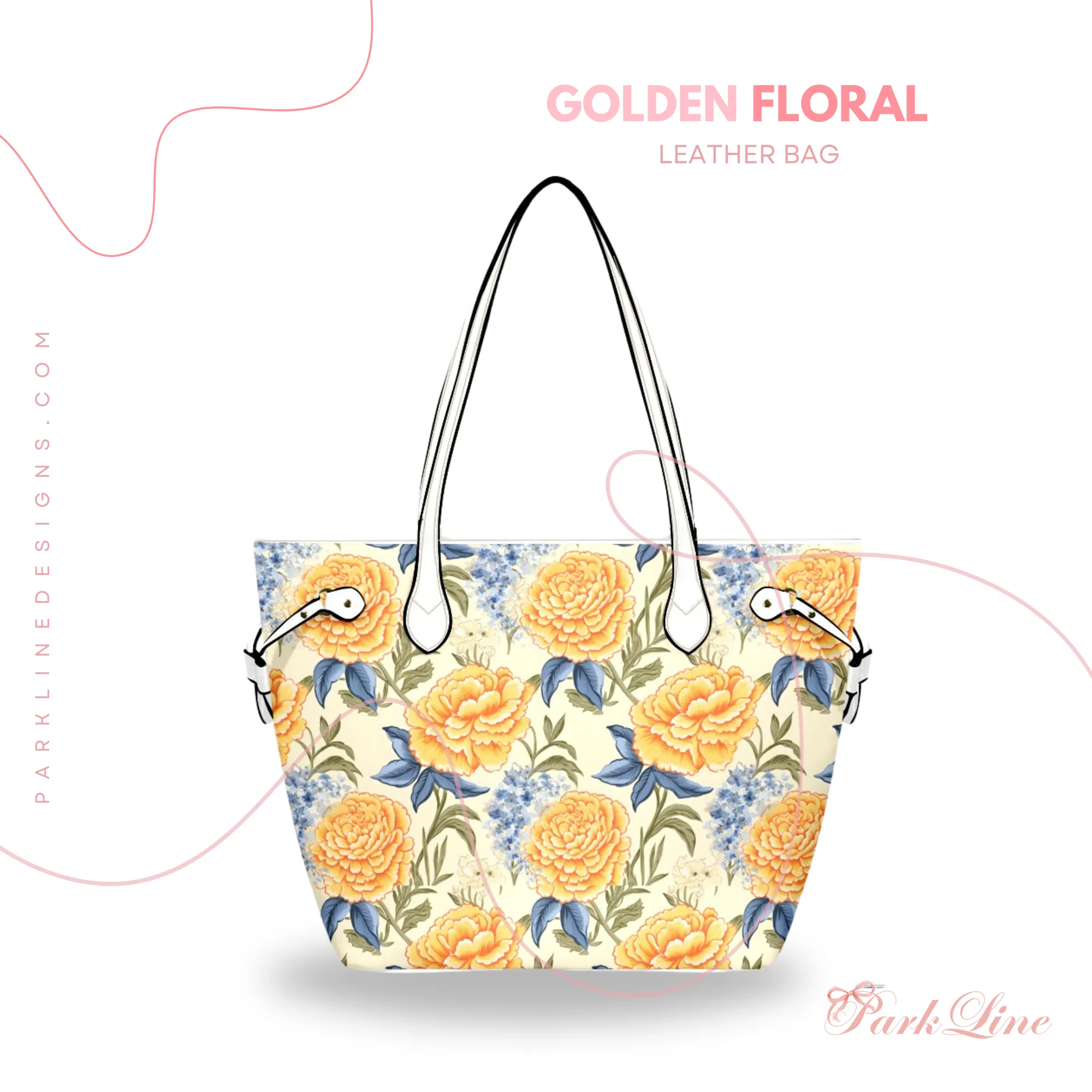 Watercolor Blooms Leather Bag | Pastel Floral Watercolor Pattern | Perfect Gift for Her | Elegant & Durable Fashion Tote