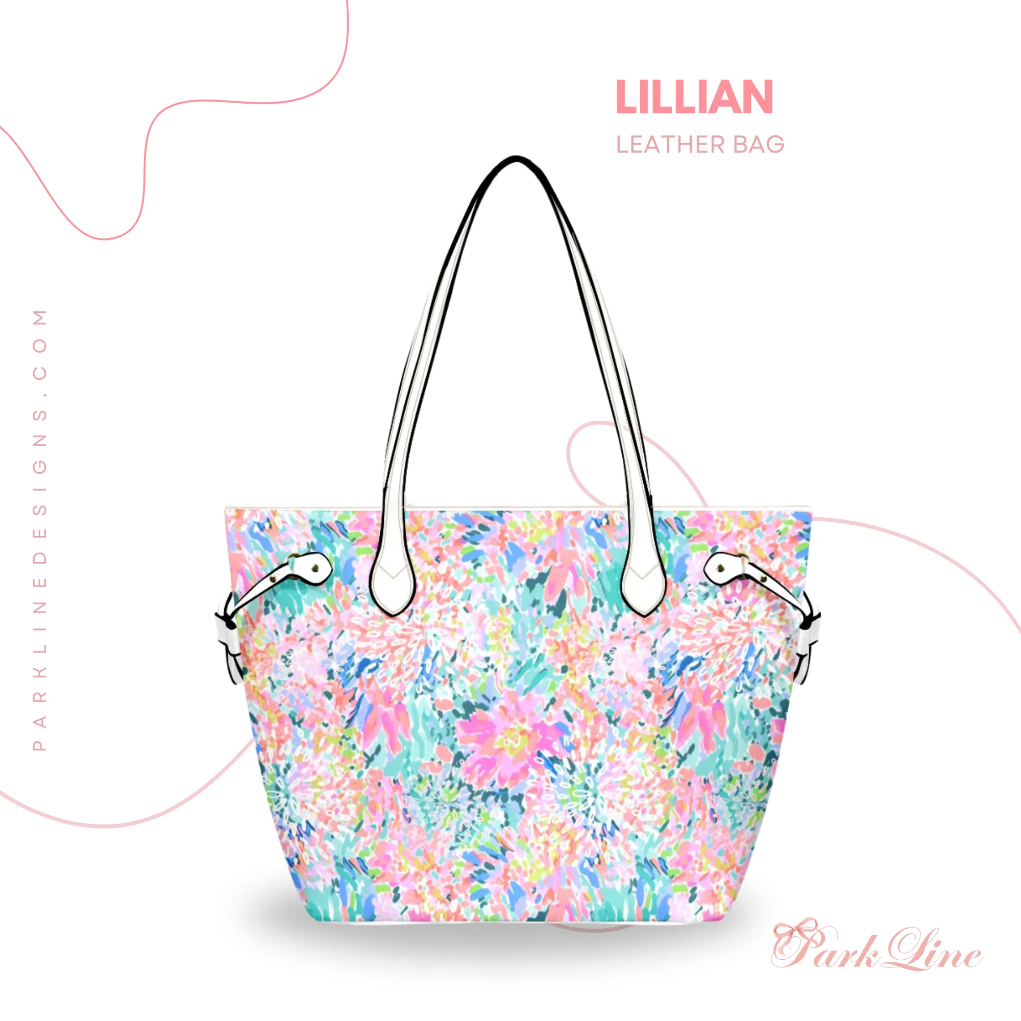 Watercolor Blooms Leather Bag | Pastel Floral Watercolor Pattern | Perfect Gift for Her | Elegant & Durable Fashion Tote