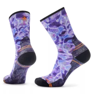 Womens Hike Light Cushion Floral Print Crew Socks