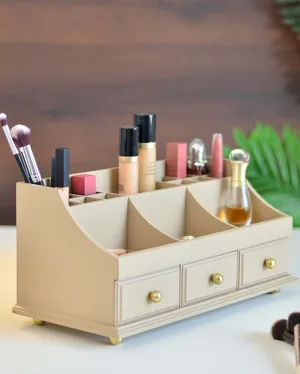 Wooden Makeup and Multi-Functional Organizer | 15 x 8 x 7 inches